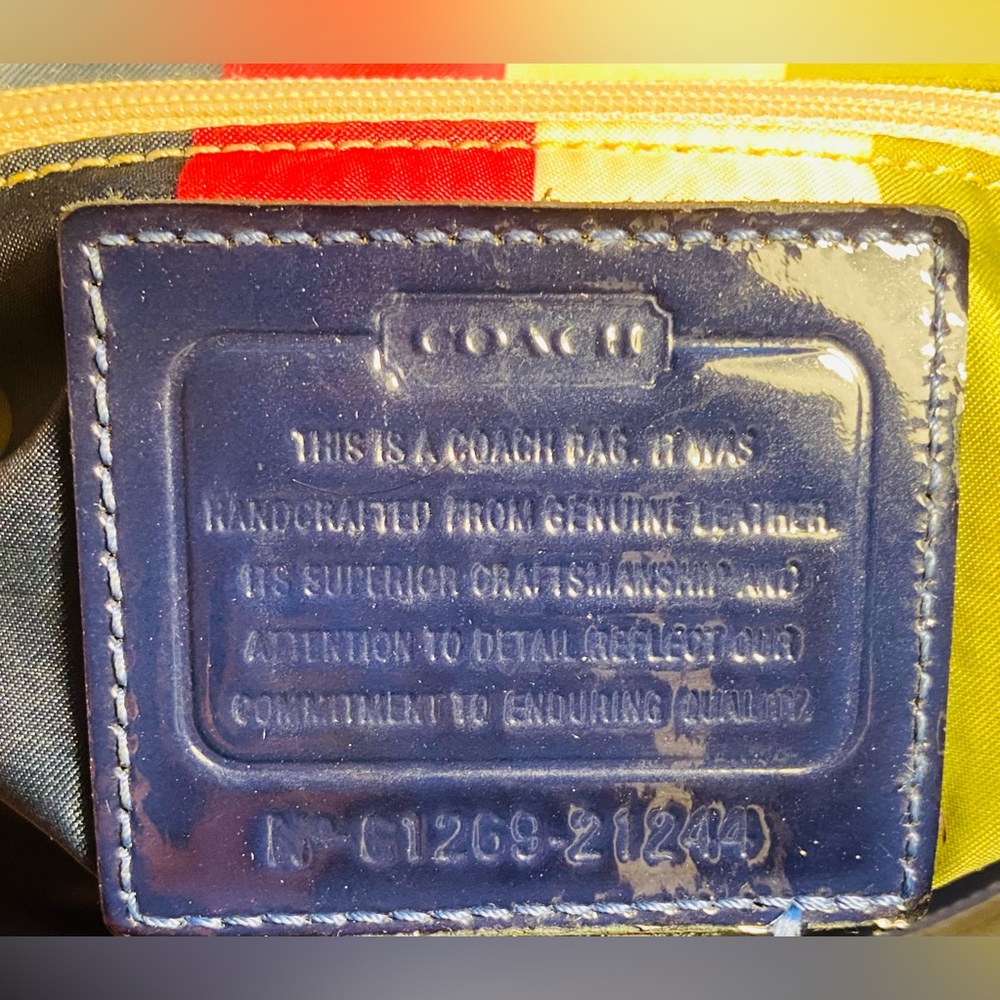 COACH Willis ~ Cobalt Blue ~ Patent Leather Silver HW ~ Crossbody ~ Handbag 💙🩶 - Picture 8 of 16
